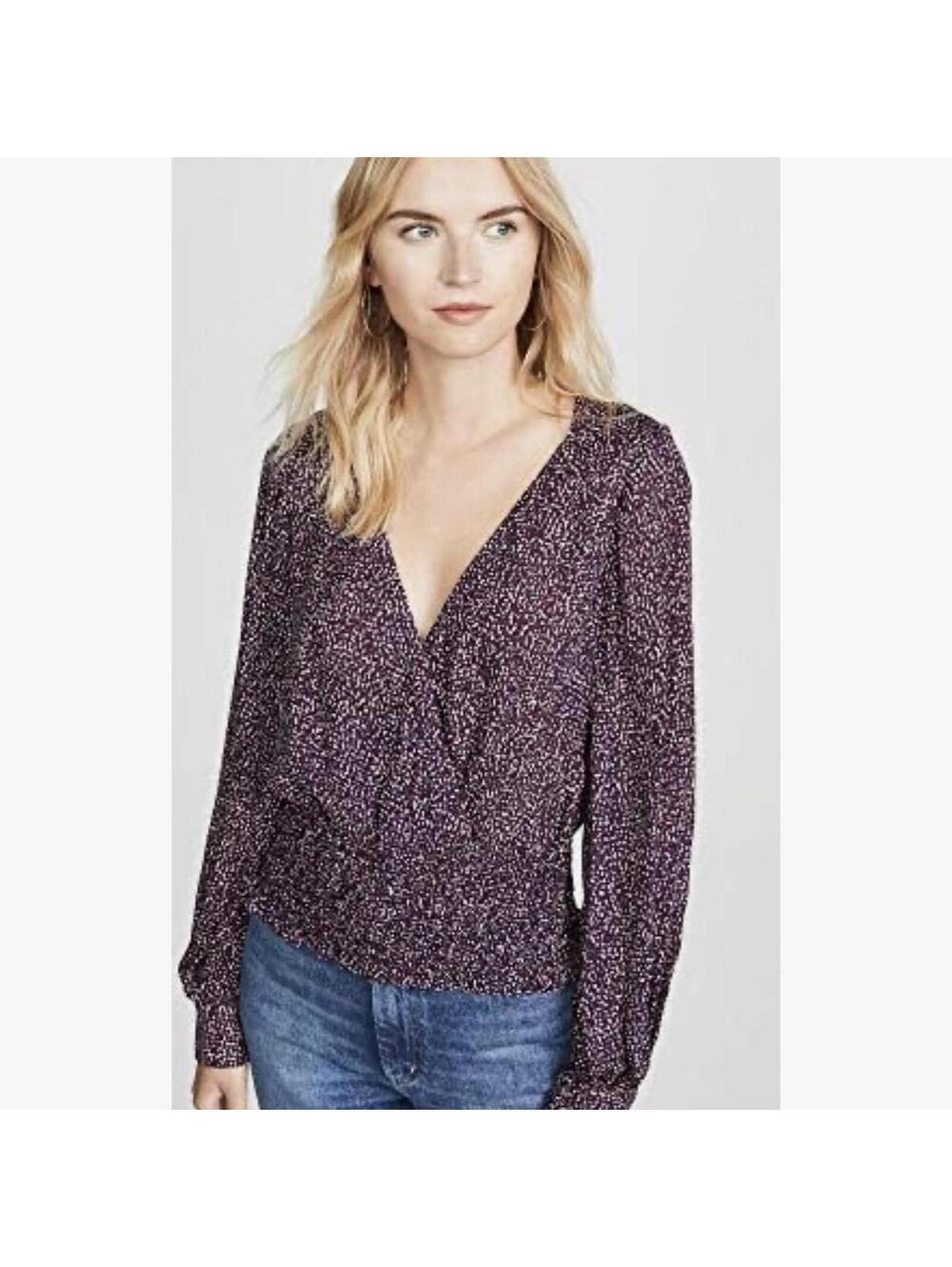 Parker Women's Purple Leopard Print Silk Blouse size Medium